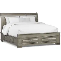 Mill Valley II Gray 3 Pc King Sleigh Bed with Storage