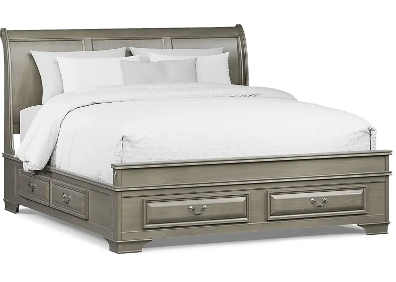 Mill Valley II Gray 3 Pc King Sleigh Bed with Storage