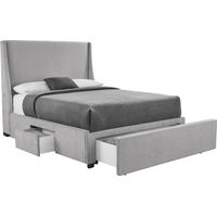 Beaufoy Gray 3 Pc King Upholstered Complete Storage Bed