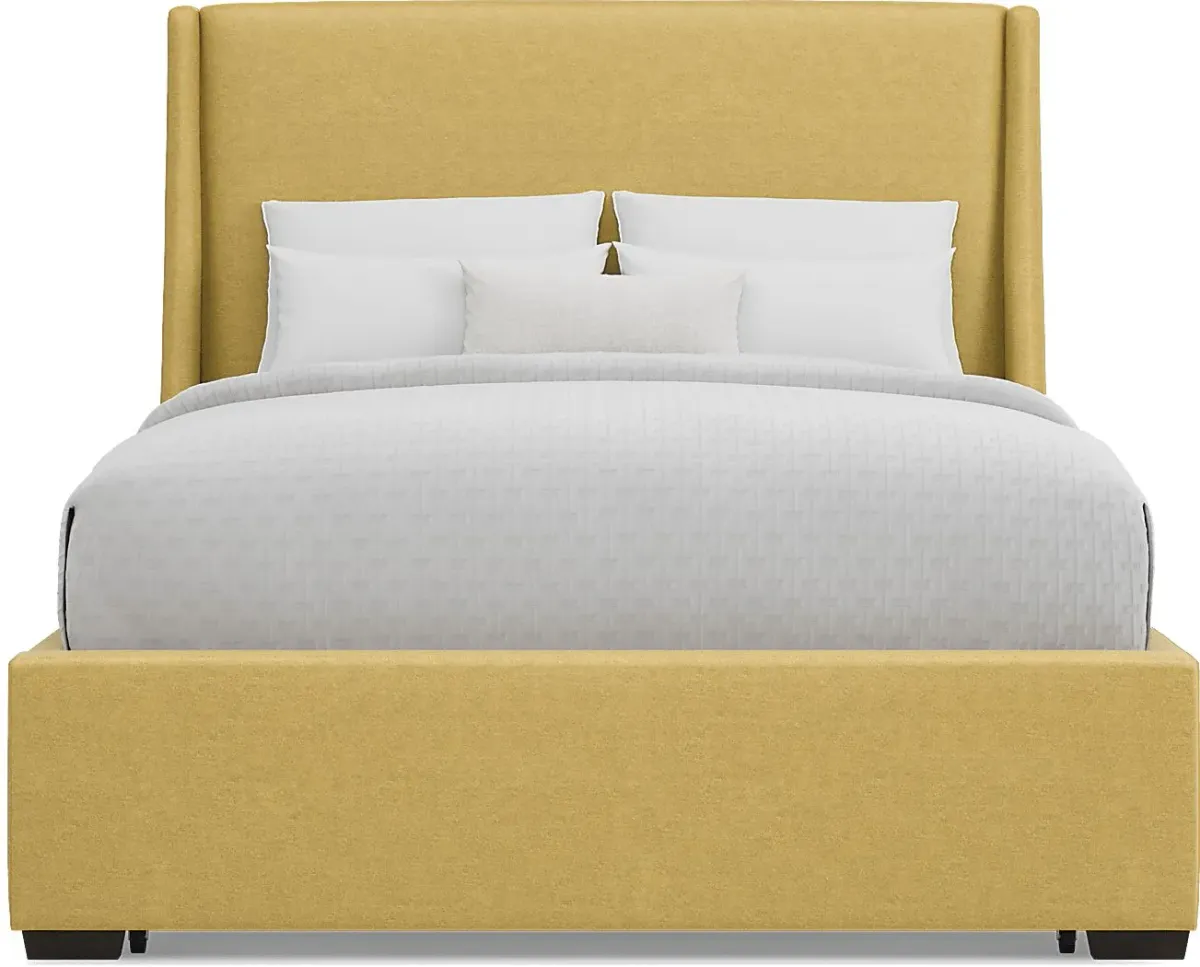 Beaufoy Yellow 3 Pc King Upholstered Complete Storage Bed