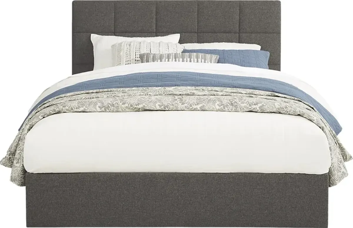 Aubrielle Gray 3 Pc King Square Upholstered Bed