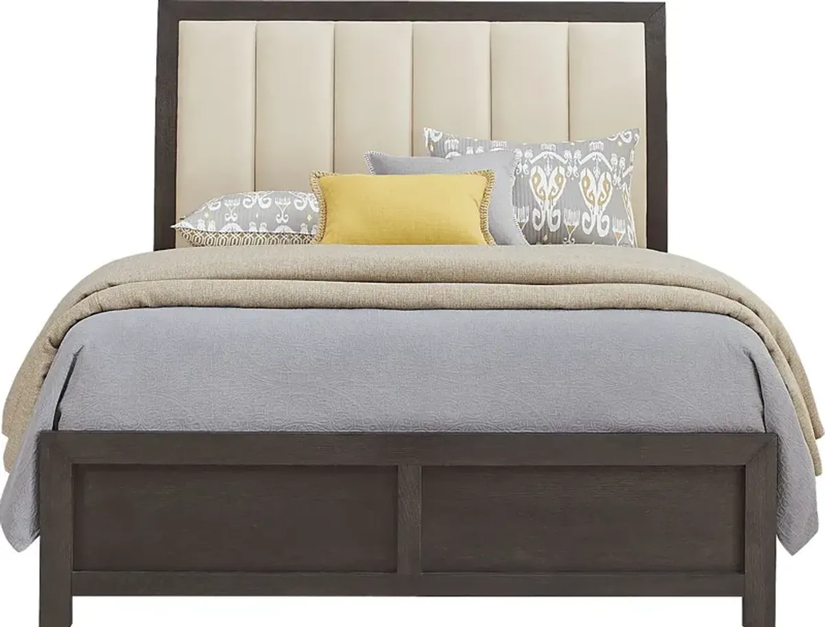 Woodley Dark Brown 3 Pc King Upholstered Bed