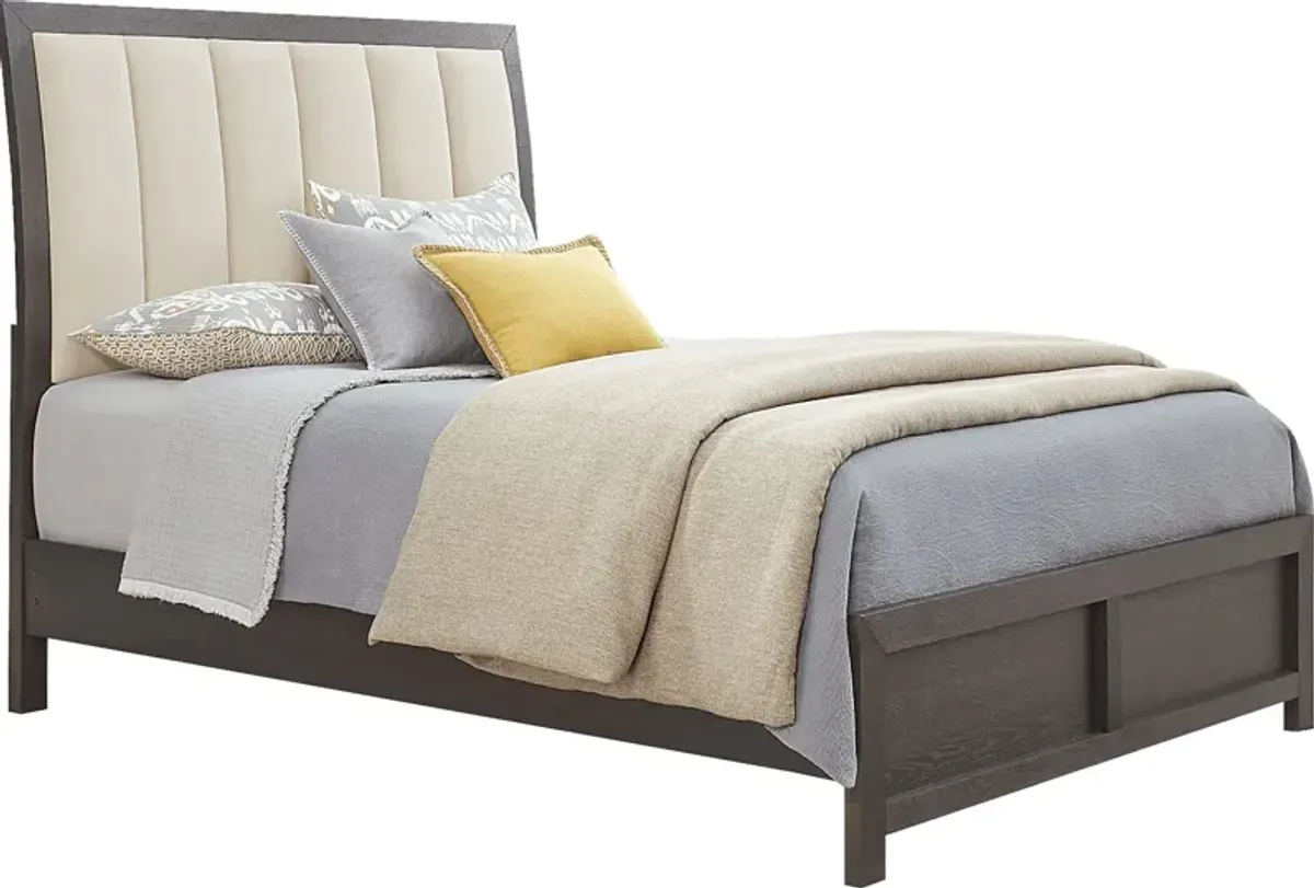 Woodley Dark Brown 3 Pc King Upholstered Bed