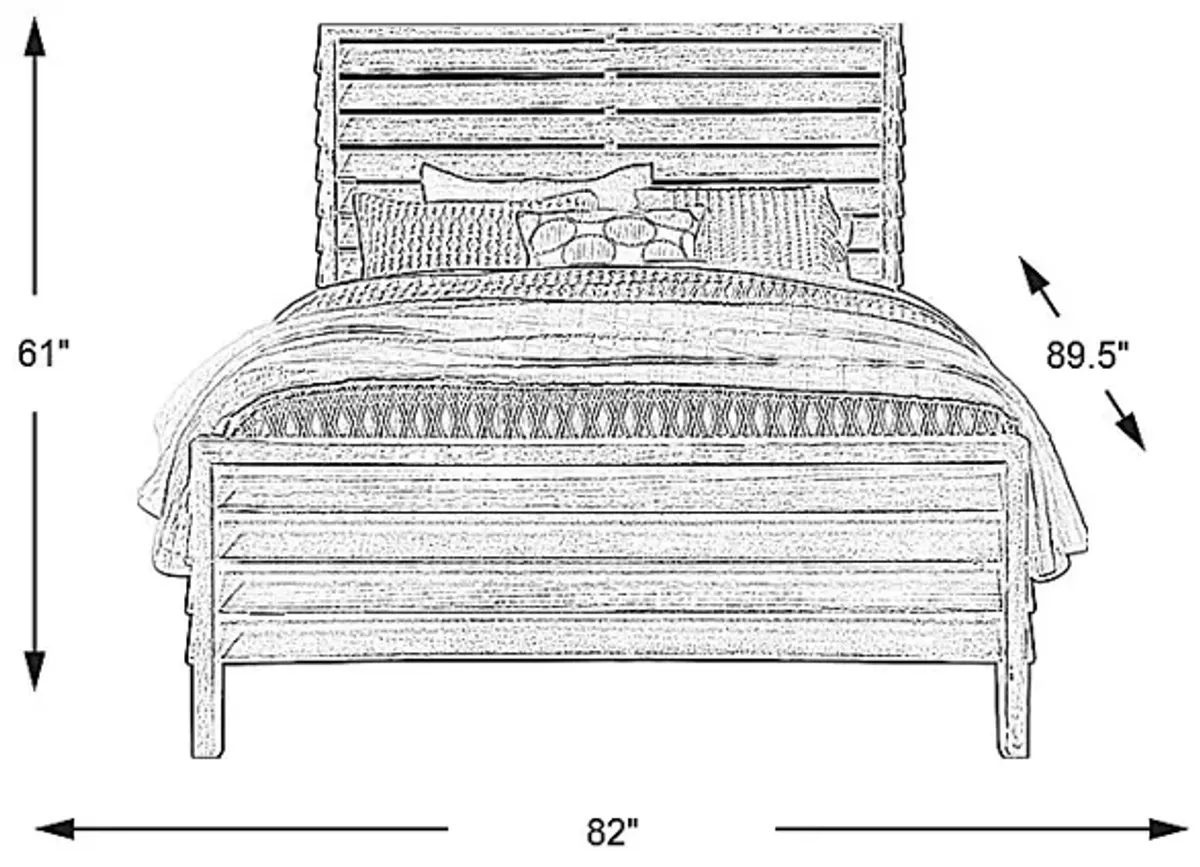 River Falls White 3 Pc King Slat Bed