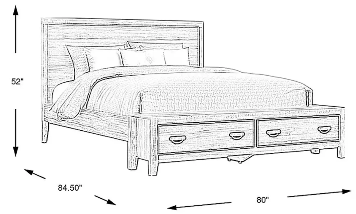 Palm Grove Taffy 3 Pc King Storage Bed