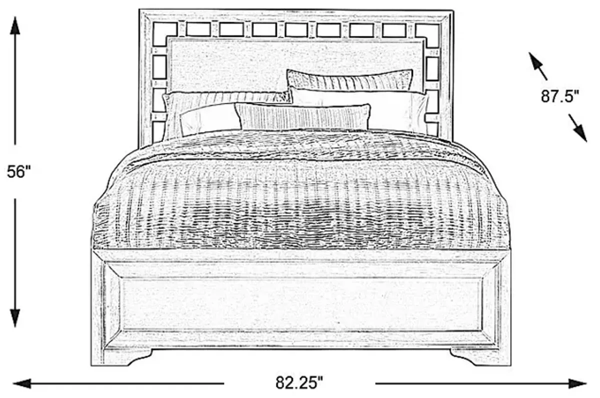 Belcourt Brown Cherry 3 Pc King Lattice Bed