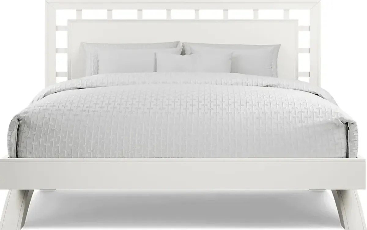 Belcourt White 3 Pc King Lattice Arch Bed