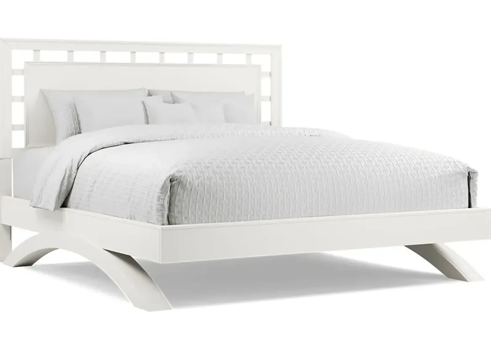 Belcourt White 3 Pc King Lattice Arch Bed