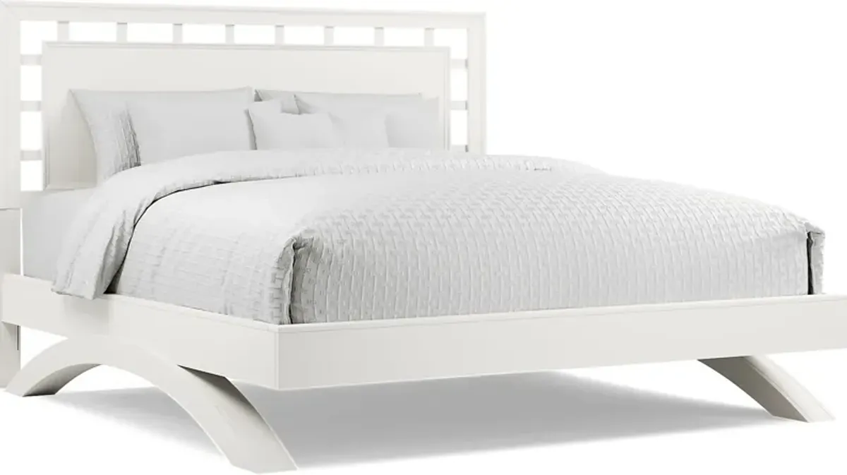 Belcourt White 3 Pc King Lattice Arch Bed