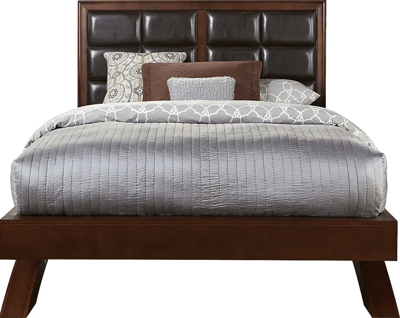 Belcourt Brown Cherry 3 Pc King Upholstered Platform Bed