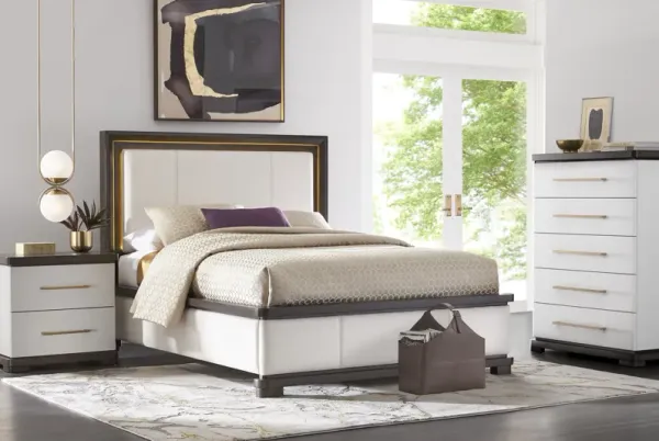 Elko Falls White 5 Pc King Upholstered Bedroom