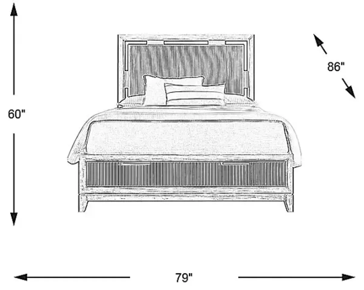 Bellante Gray 3 Pc King Panel Bed with Storage