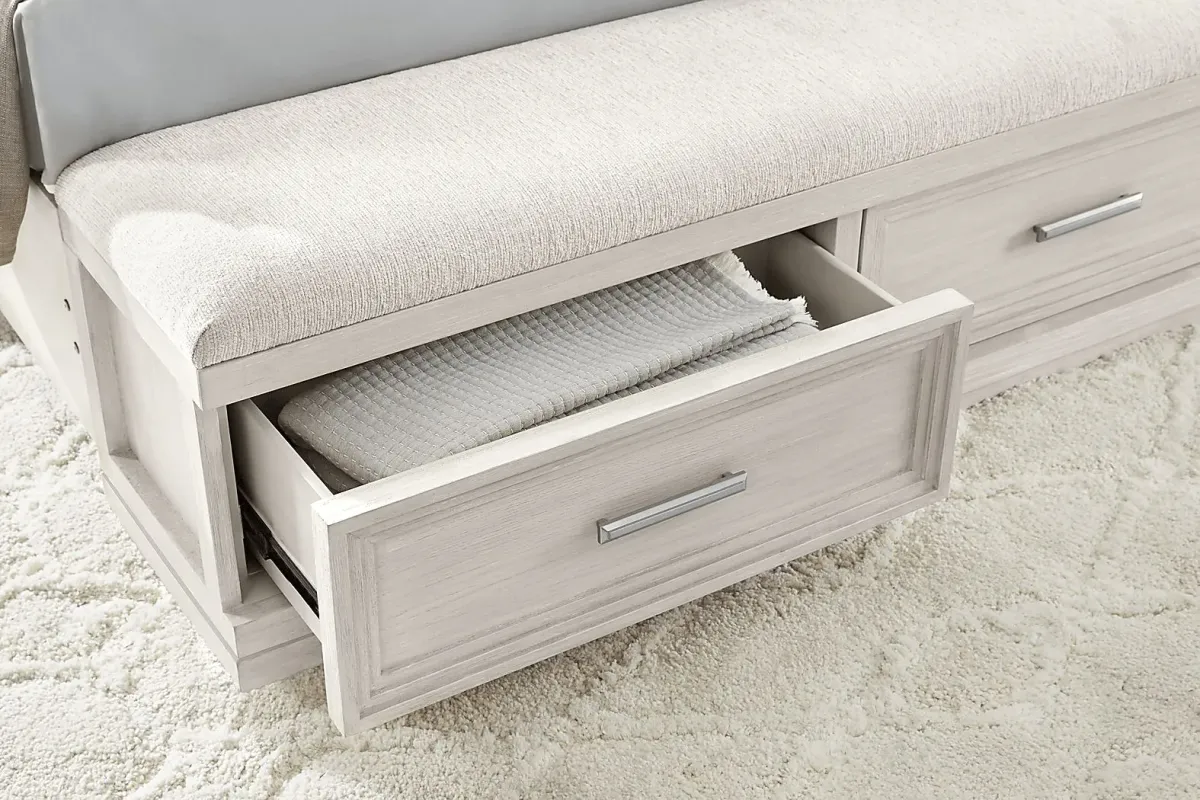 Royal Park Ivory 3 Pc King Storage Bed