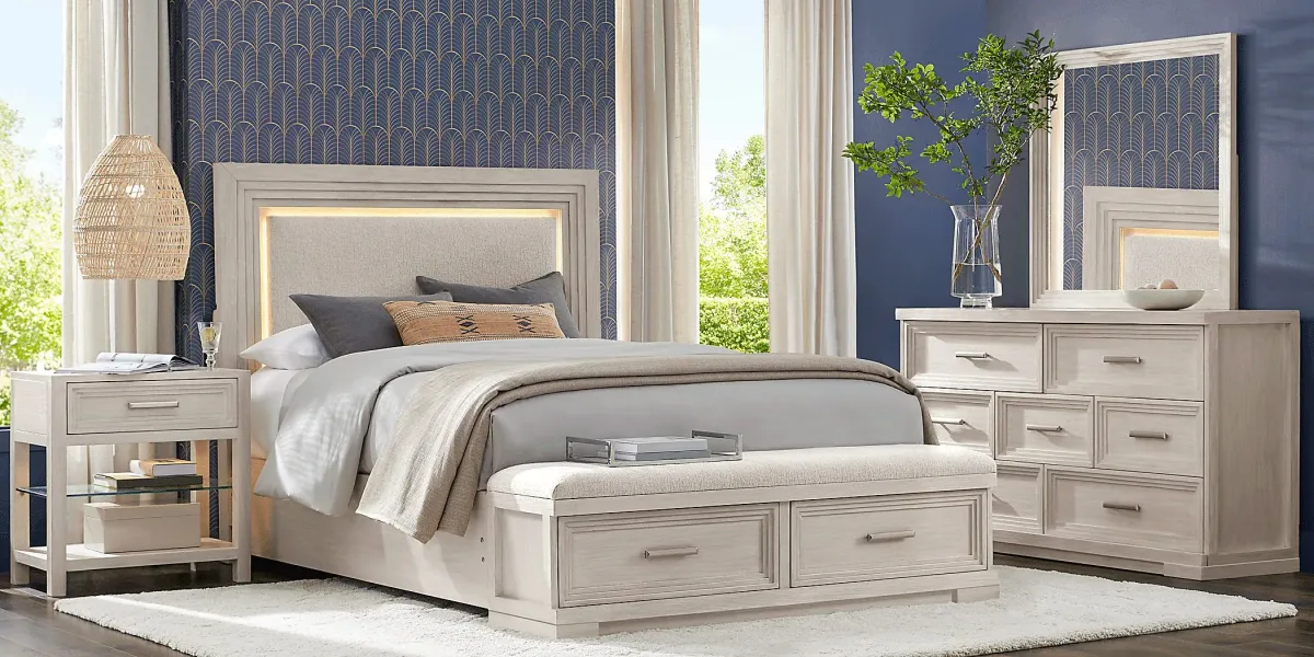 Royal Park Ivory 3 Pc King Storage Bed