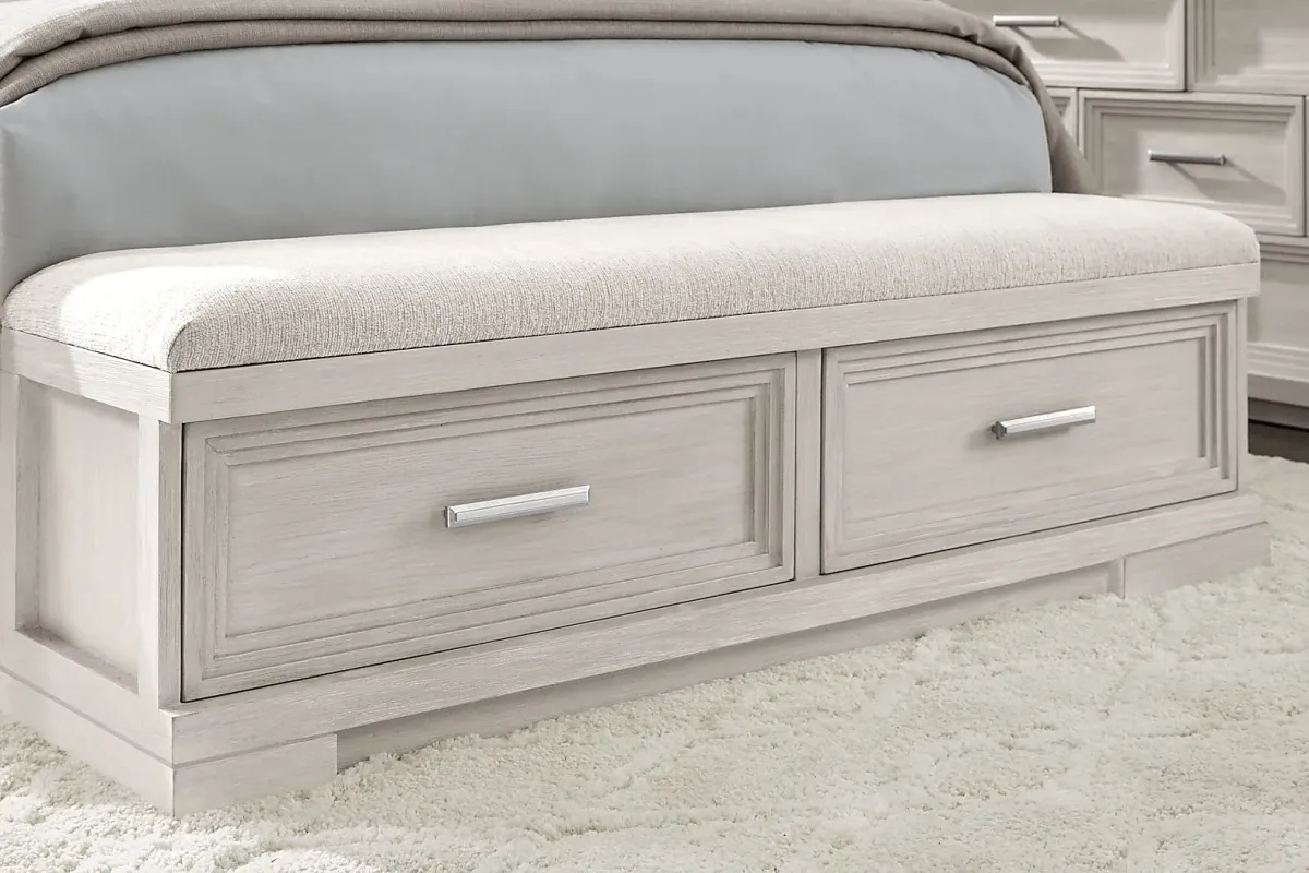 Royal Park Ivory 3 Pc King Storage Bed