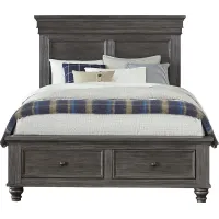 Lake Town Gray 3 Pc King Panel Bed with Storage