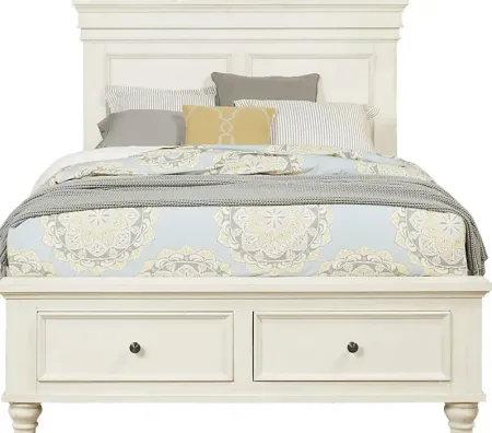 Lake Town Off-White 3 Pc King Panel Bed with Storage