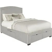 Loden Gray 3 Pc King Upholstered Bed with 4 Drawer Storage