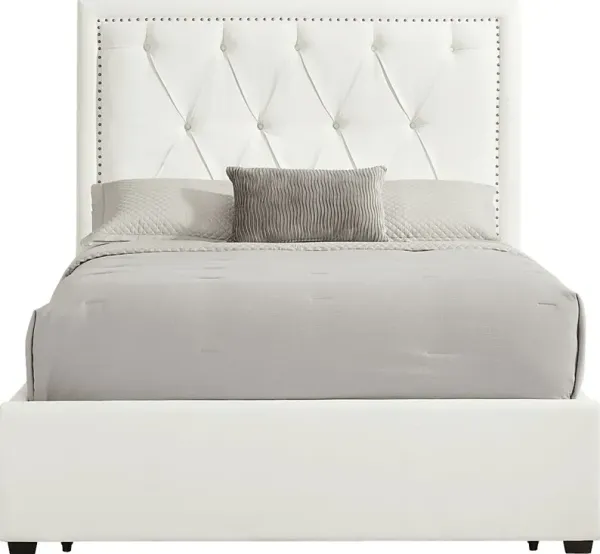 Elridge II White 3 Pc King Upholstered Storage Bed