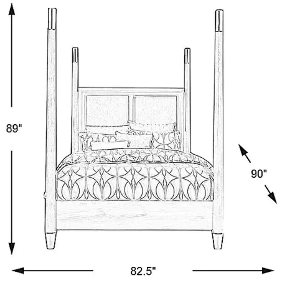 Clarissa White 3 Pc King Poster Bed