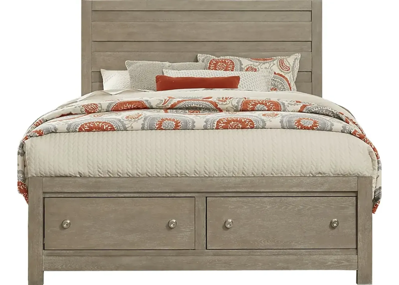 Barringer Place Gray 3 Pc King Panel Bed with Storage