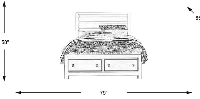 Barringer Place Merlot 3 Pc King Panel Bed with Storage