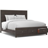 Barringer Place Merlot 3 Pc King Panel Bed with Storage