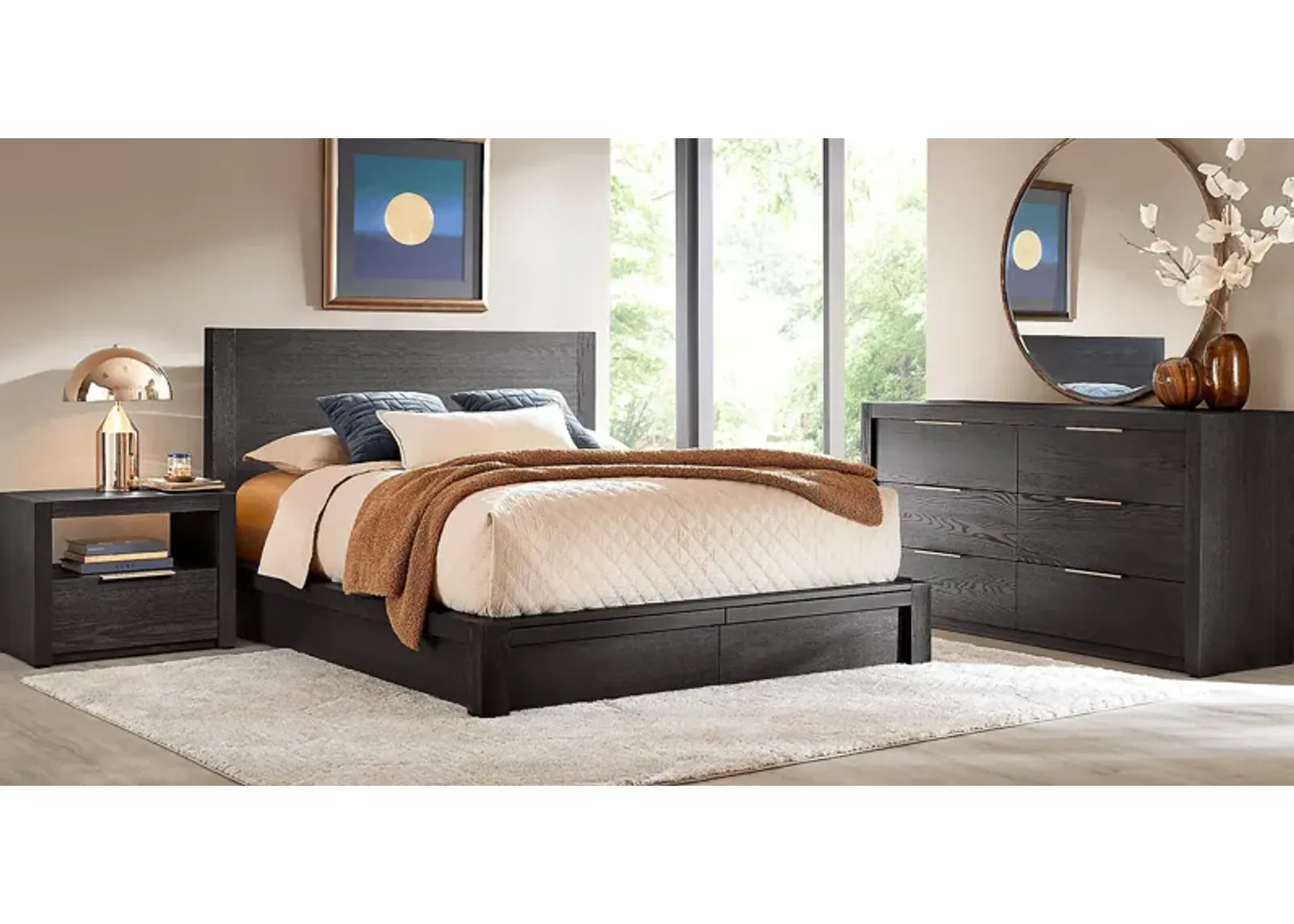 Easton Park Black 5 Pc King Storage Bedroom