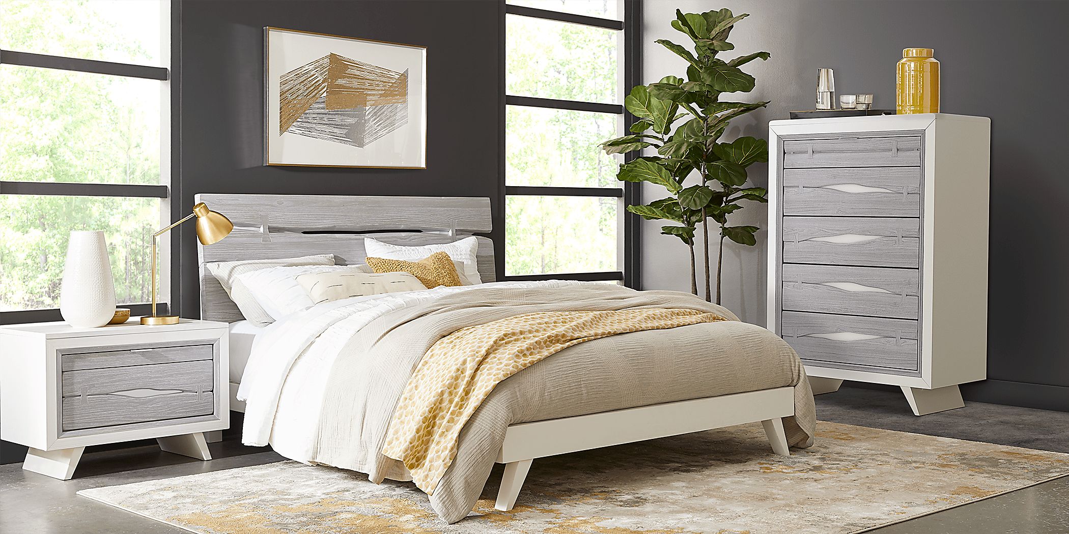 Dana Point White 5 Pc Queen Panel Bedroom