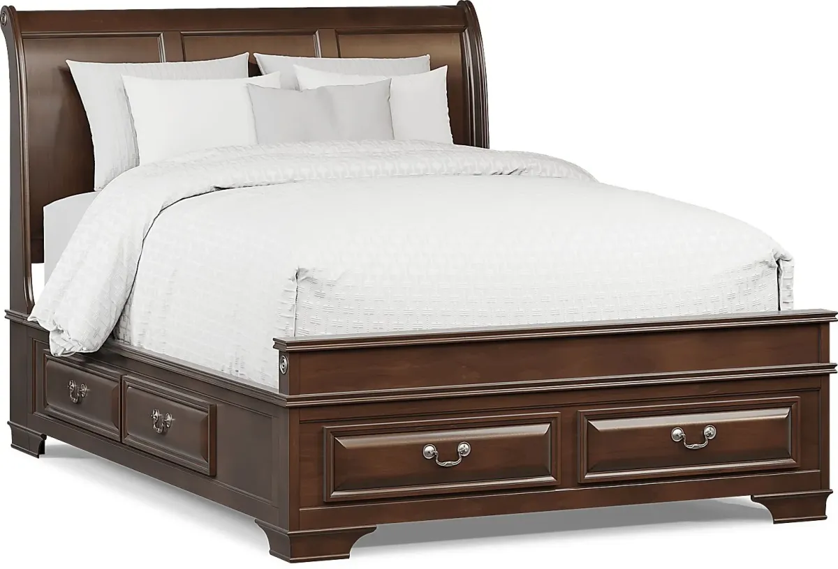 Mill Valley II Cherry 7 Pc Queen Sleigh Bedroom with Storage