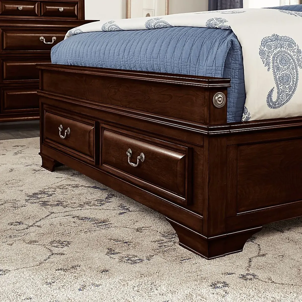 Mill Valley II Cherry 7 Pc Queen Sleigh Bedroom with Storage
