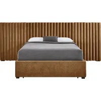 Belvedere Cognac 4 Pc Queen Upholstered Storage Wall Bed