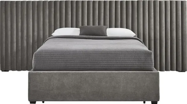 Belvedere Smoke 4 Pc Queen Upholstered Storage Wall Bed