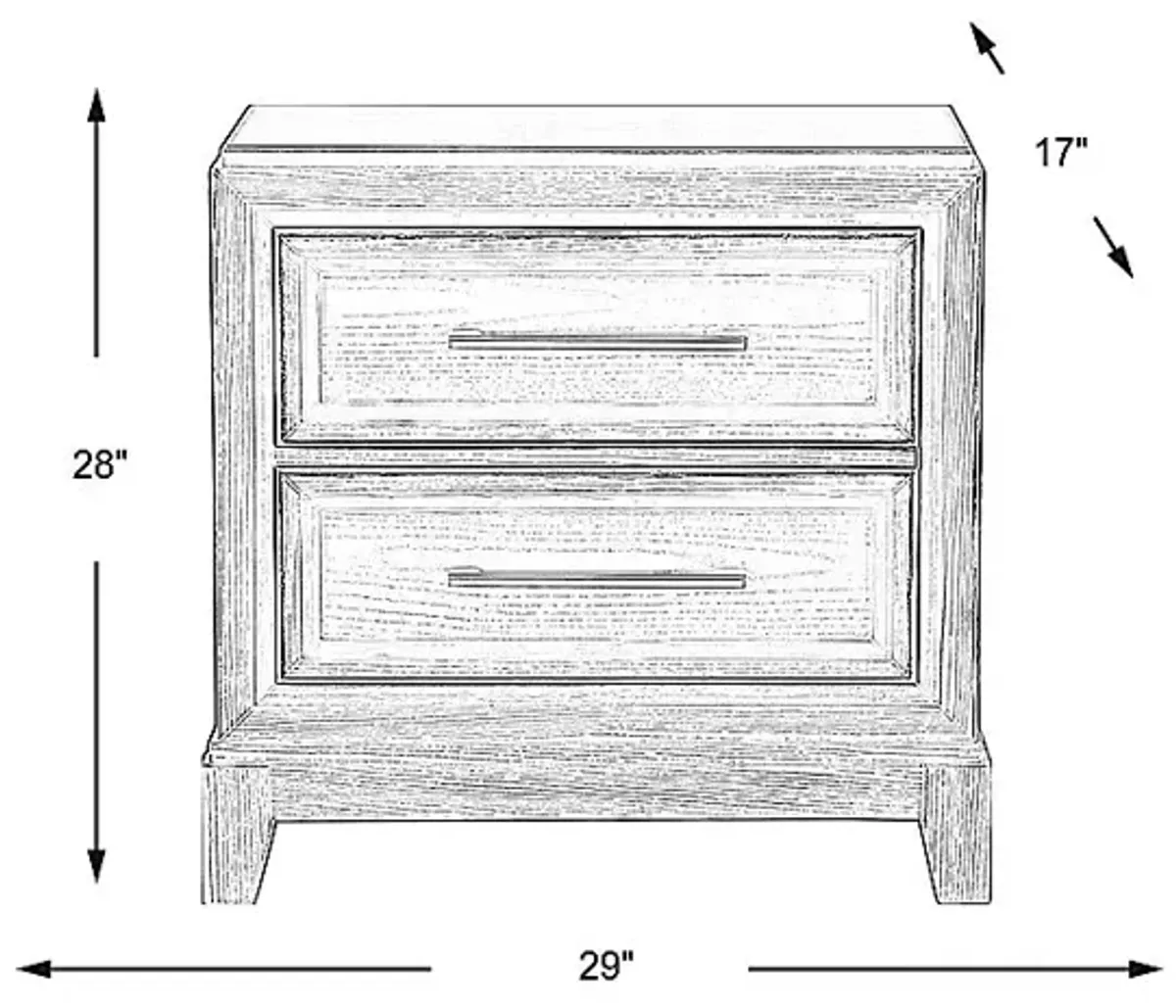 Sunside Way Sand 2 Drawer Nightstand