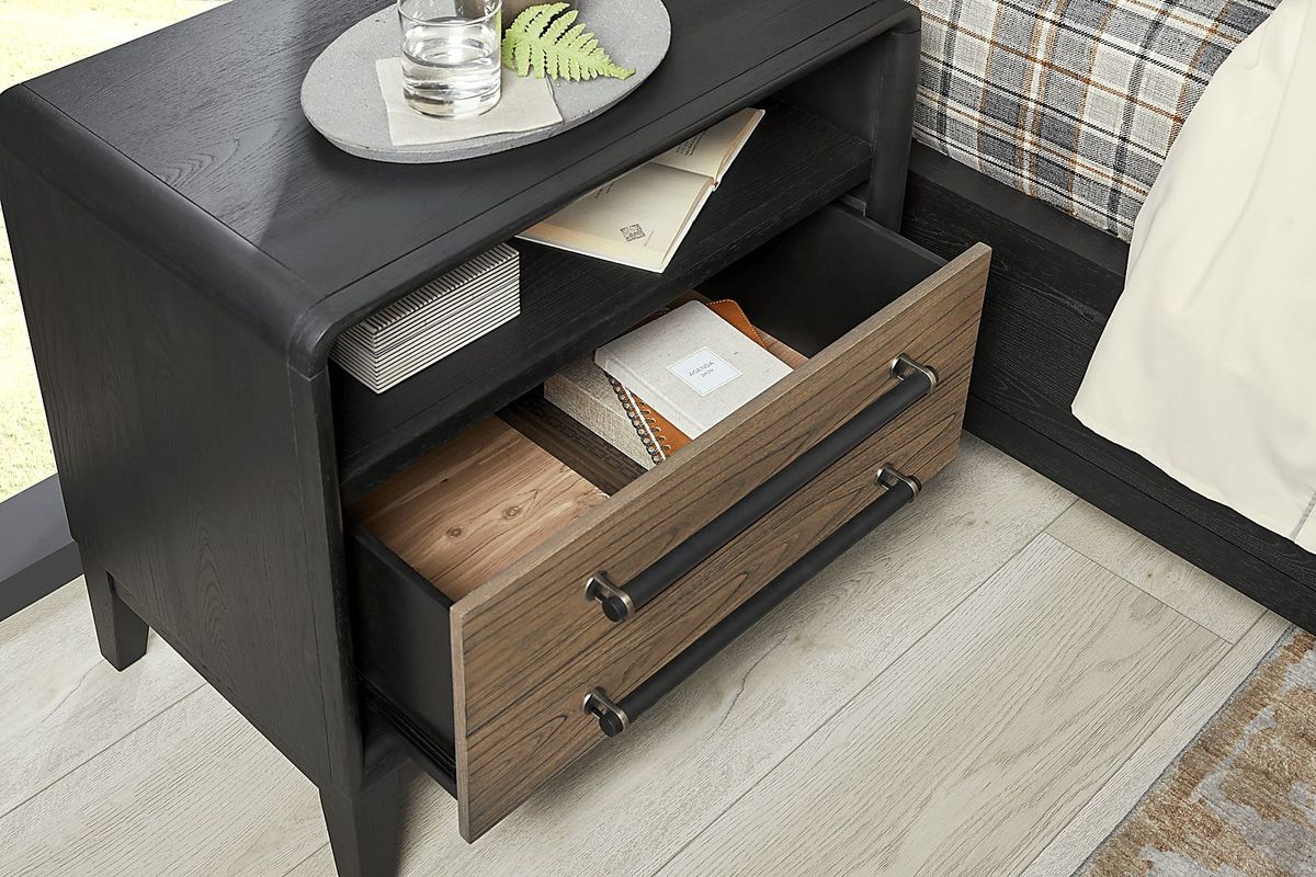 Archer Grove Black Nightstand