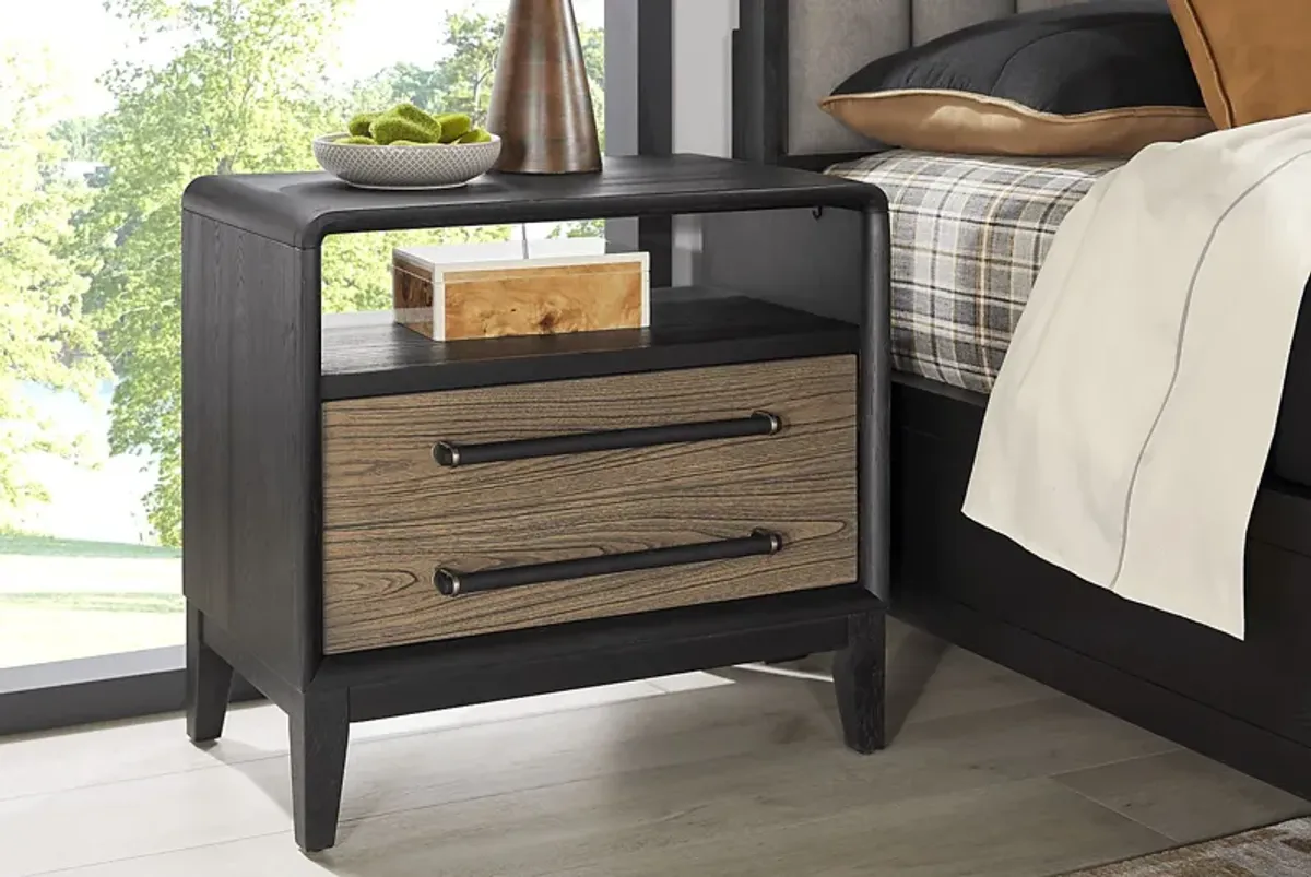 Archer Grove Black Nightstand