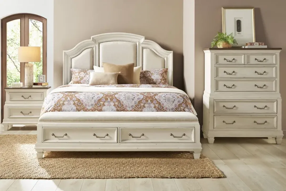 Provence White 5 Pc King Storage Bedroom