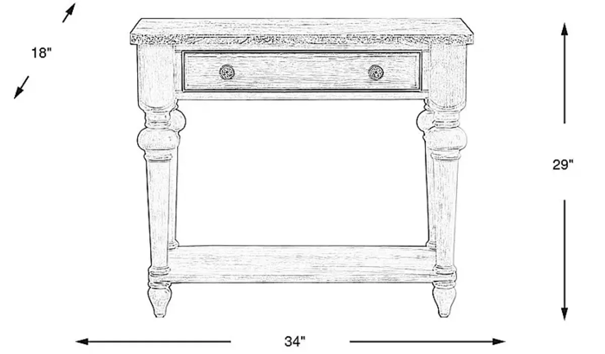 Landon Creek White 1 Drawer Leg Nightstand