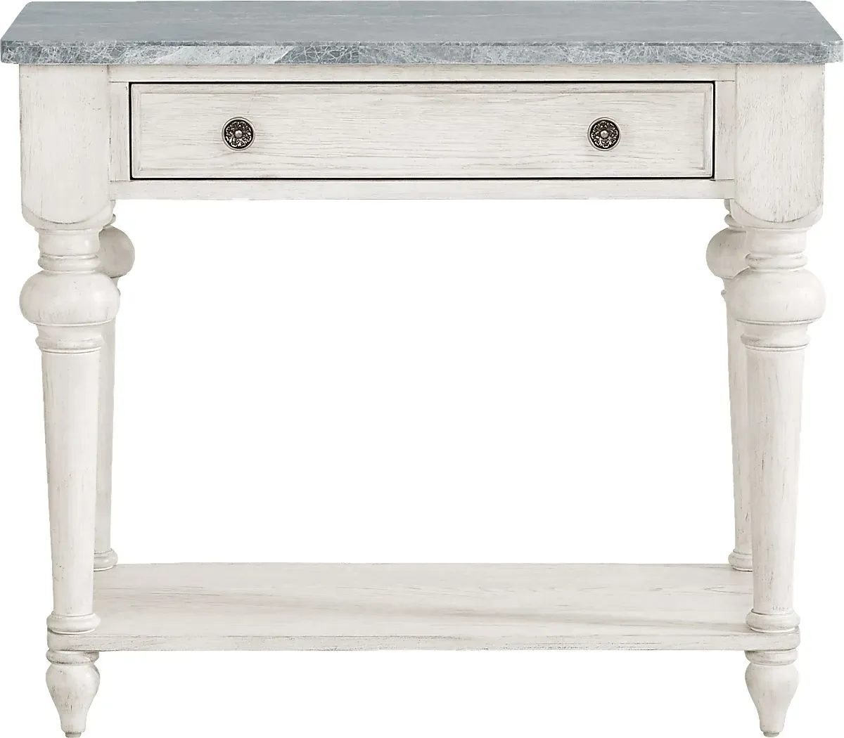 Landon Creek White 1 Drawer Leg Nightstand