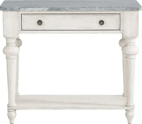 Landon Creek White 1 Drawer Leg Nightstand