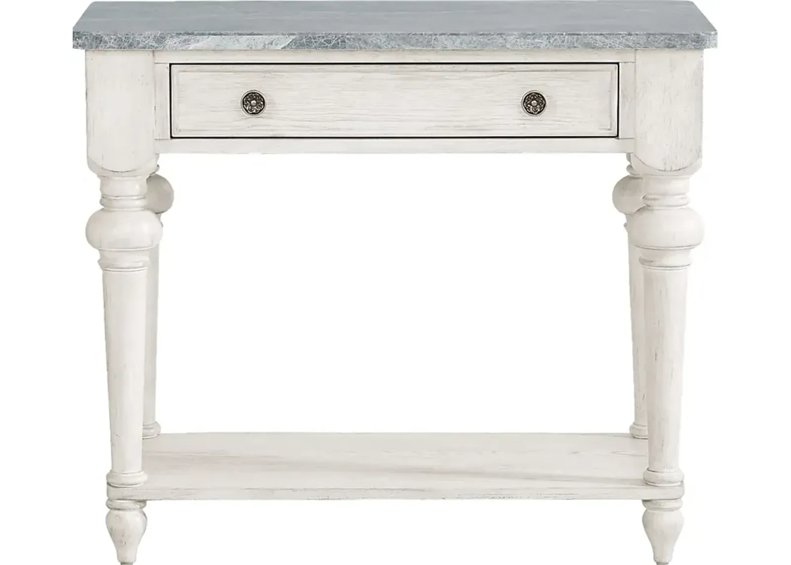 Landon Creek White 1 Drawer Leg Nightstand