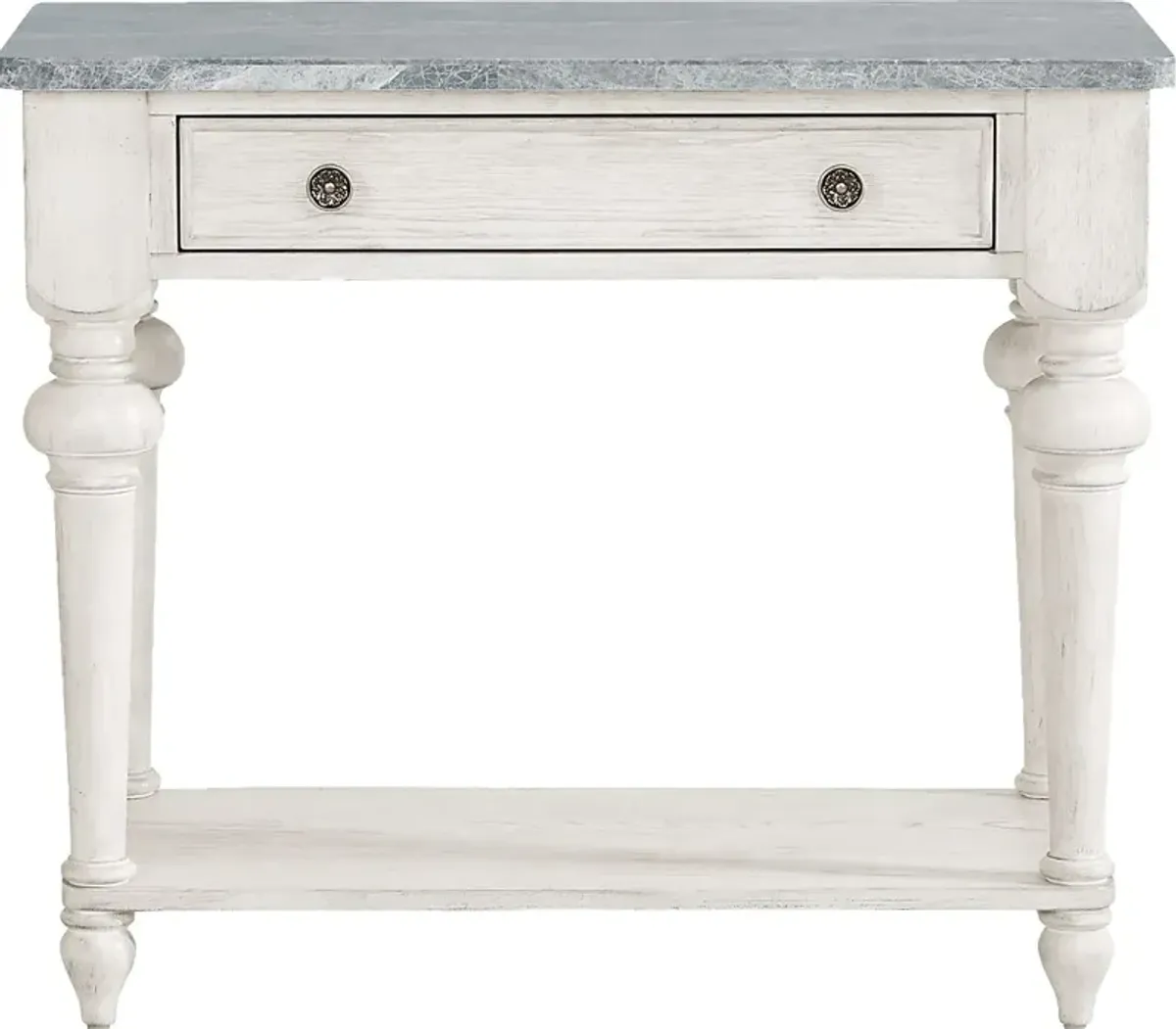 Landon Creek White 1 Drawer Leg Nightstand