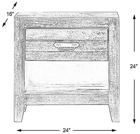 Palm Grove Taffy Open Nightstand