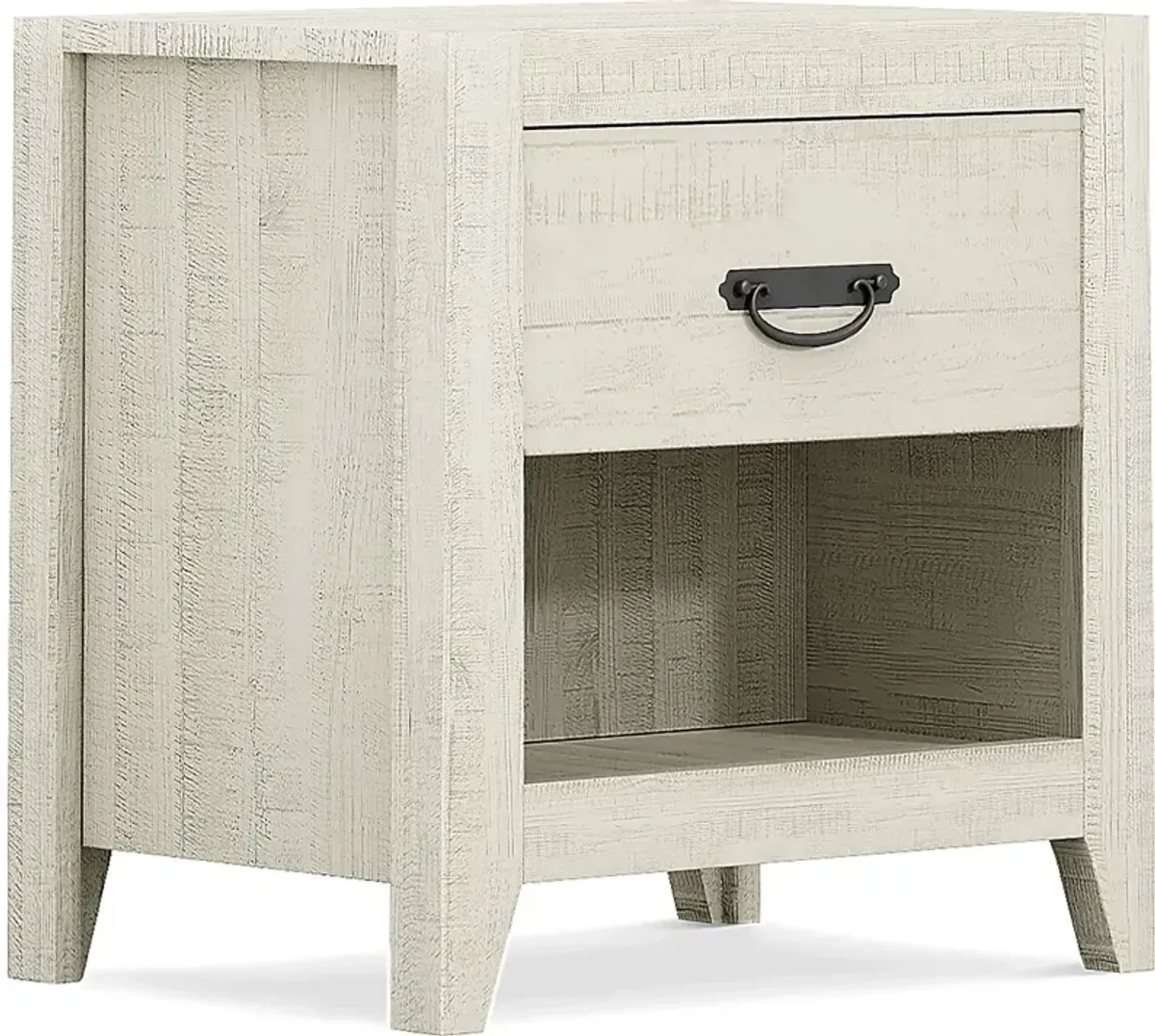 Palm Grove White Open Nightstand