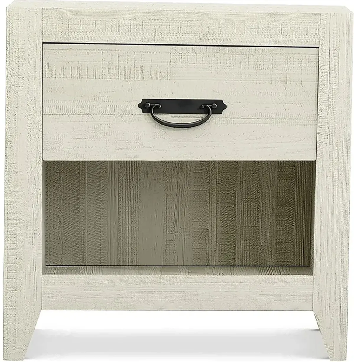 Palm Grove White Open Nightstand