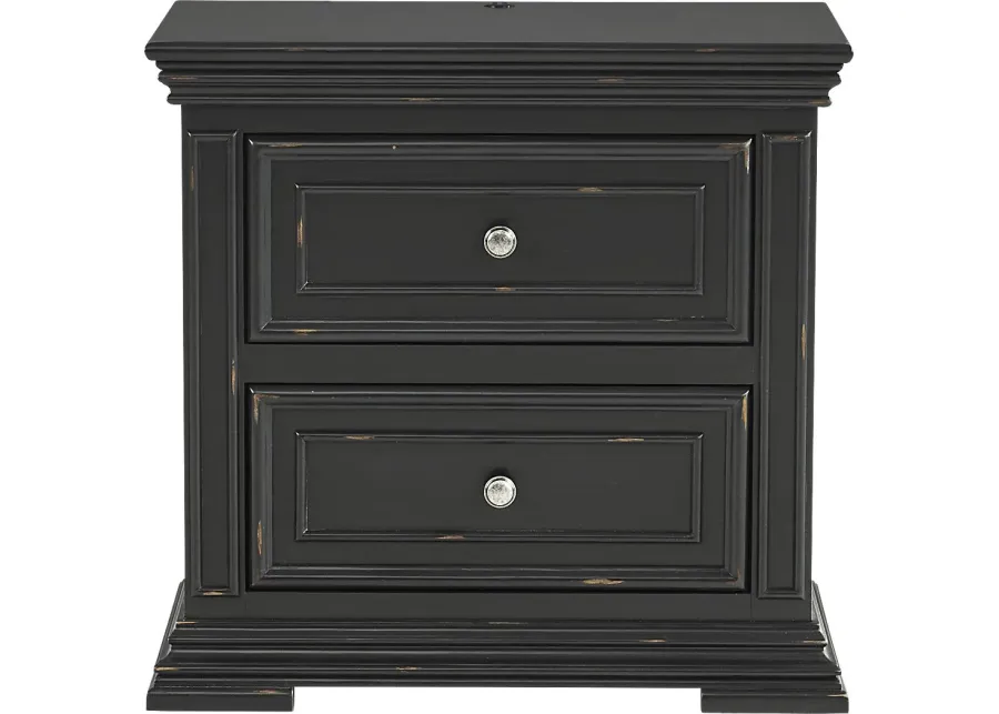 Folkston Bay Black Nightstand