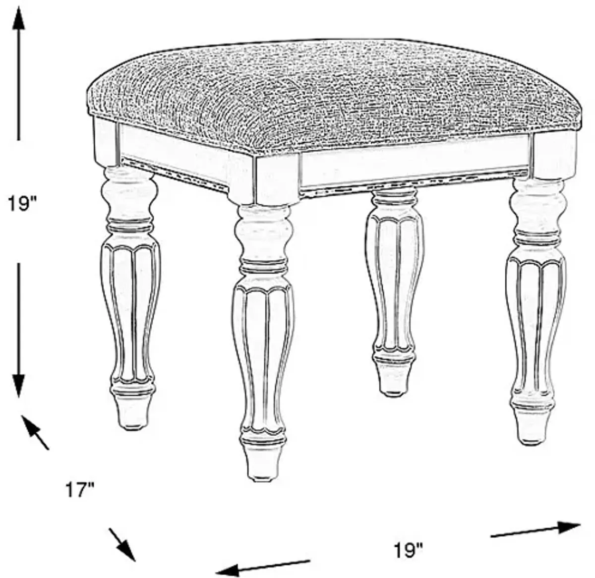 Marien Park White Vanity Stool