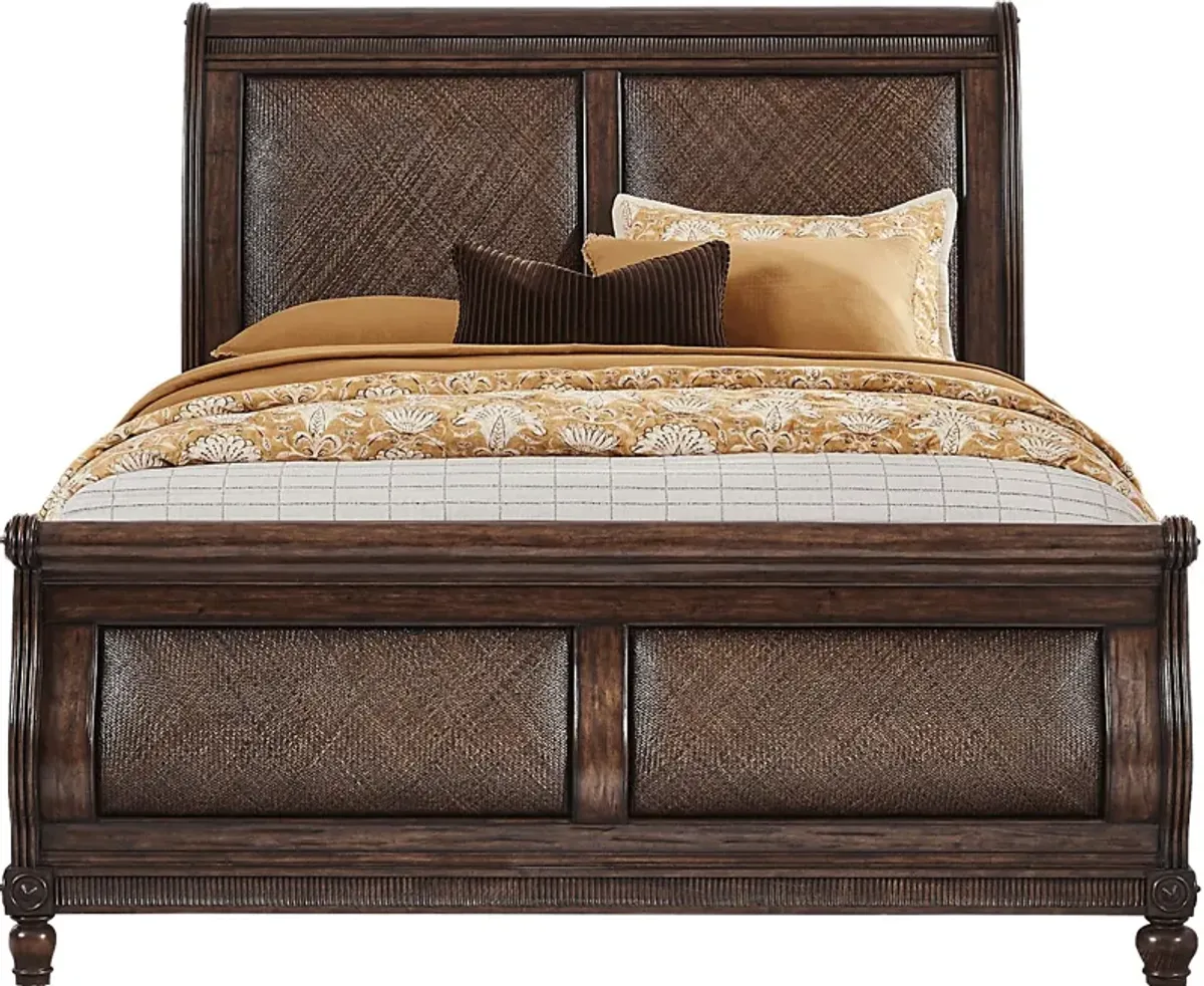 Small Spaces West Indies Brown 5 Pc Queen Sleigh Bedroom