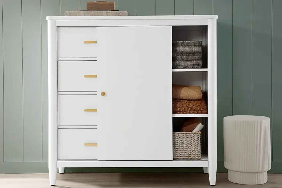 Modern Villa White 4 Drawer Chest