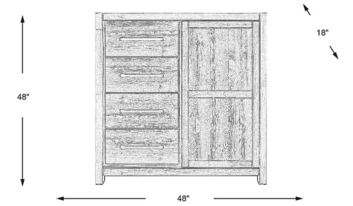 Ithaca Natural 4 Drawer Chest